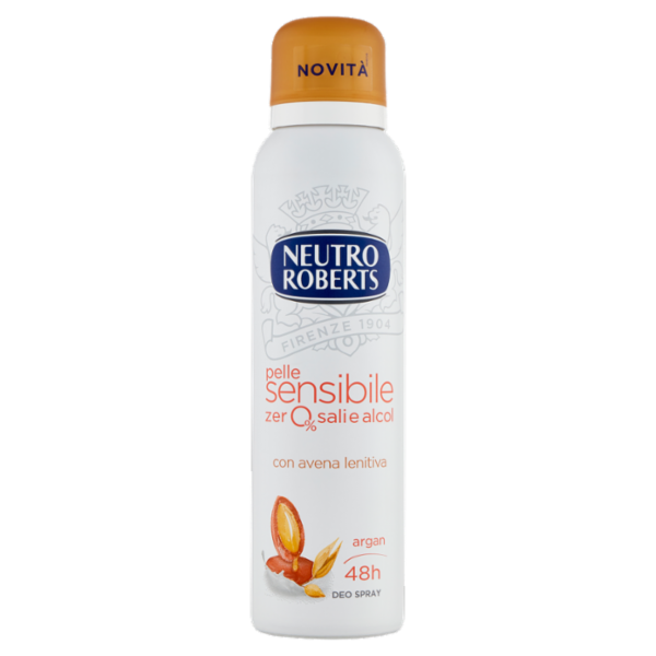 Neutro Roberts pelle sensibile zero% sali e alcol argan Deo Spray 150 ml