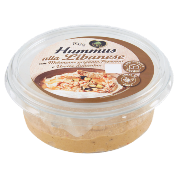 io VEG Hummus alla Libanese con Melanzane grigliate, Peperoni e Uvetta Sultanina 150 g