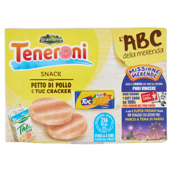 Teneroni l'ABC della merenda Snack con Petto di Pollo e Tuc Cracker