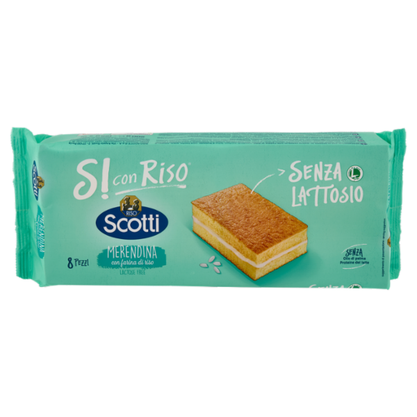 Riso Scotti Si con Riso Senza Lattosio Merendina con farina di riso 8 x 25 g