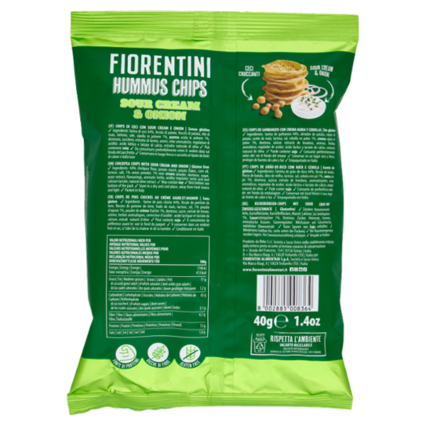 Fiorentini le Originali Hummus Chips Sour Cream & Onion 40 g