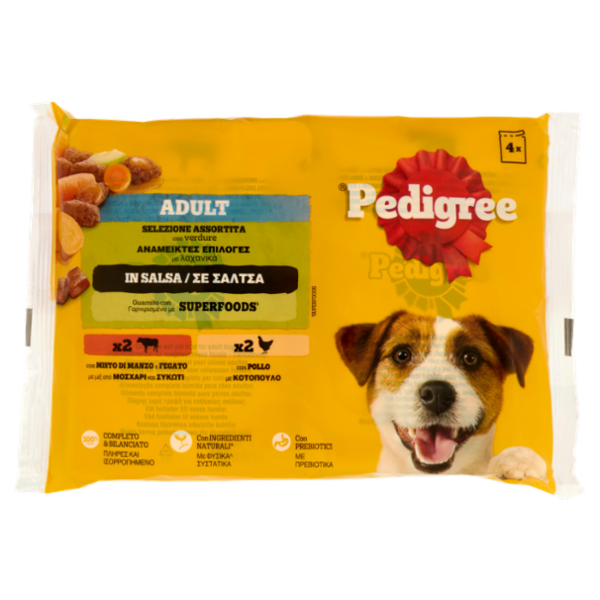Pedigree Adult Manzo Fegato/Pollo Salsa cibo umido cane 4x100g