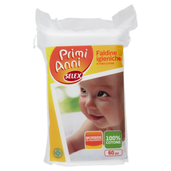 Selex Primi Anni Faldine Igieniche in Puro Cotone 60 pezzi