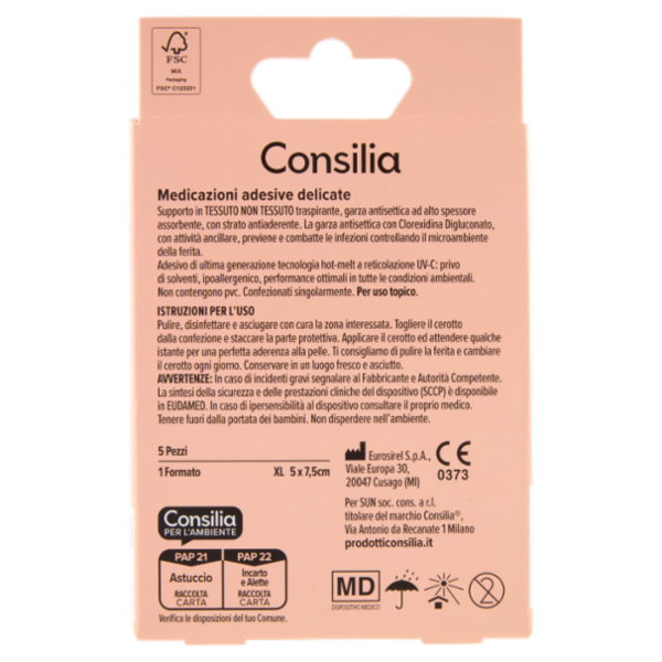 Consilia Medicazioni Adesive Delicate Formato XL 5 pezzi