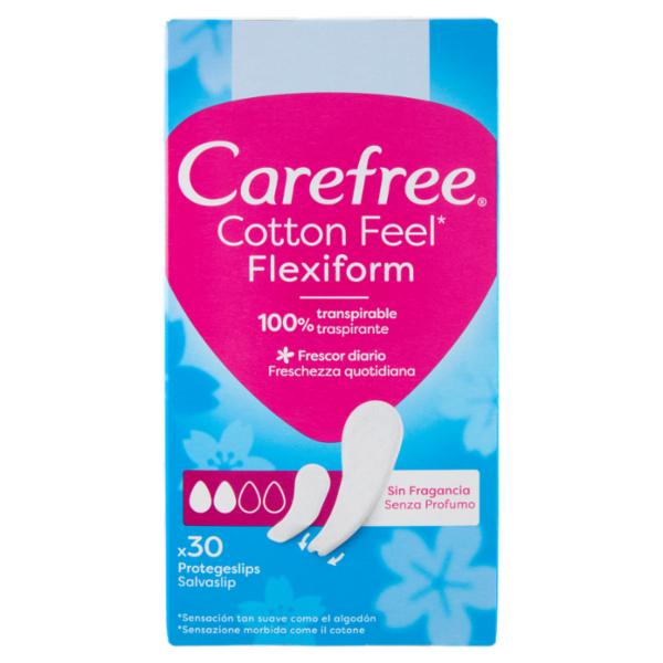 Carefree Cotton Feel* Flexiform Senza Profumo Salvaslip 30 pz