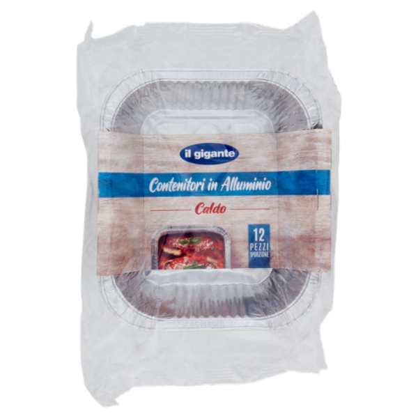 IL GIGANTE Contenitori in Alluminio Caldo 1 Porzione 12 pz
