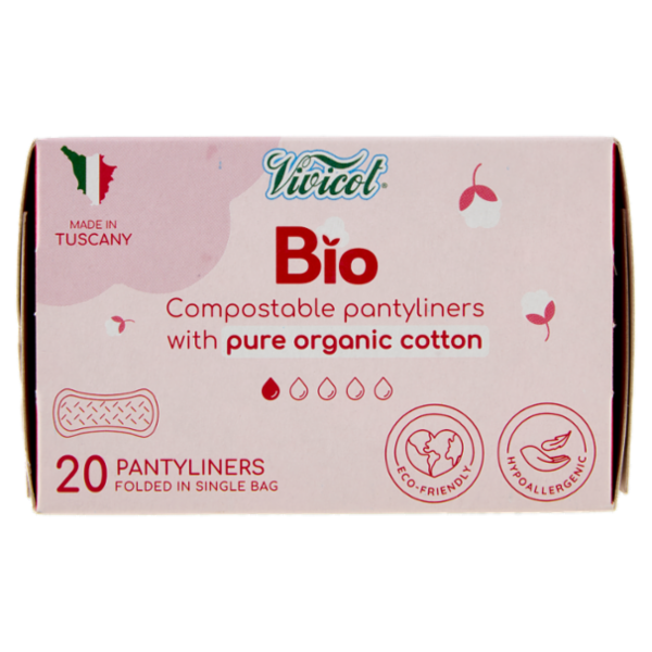 Vivicot Bio Salvaslip compostabili Ripiegati in Bustina 20 pz