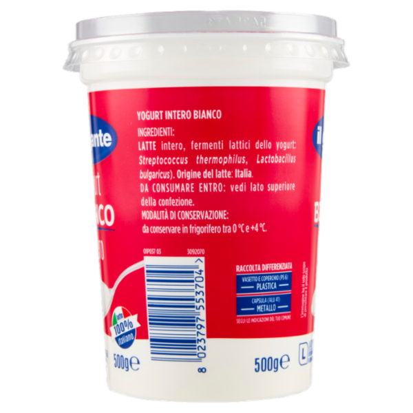 IL GIGANTE Yogurt Bianco Intero 500 g