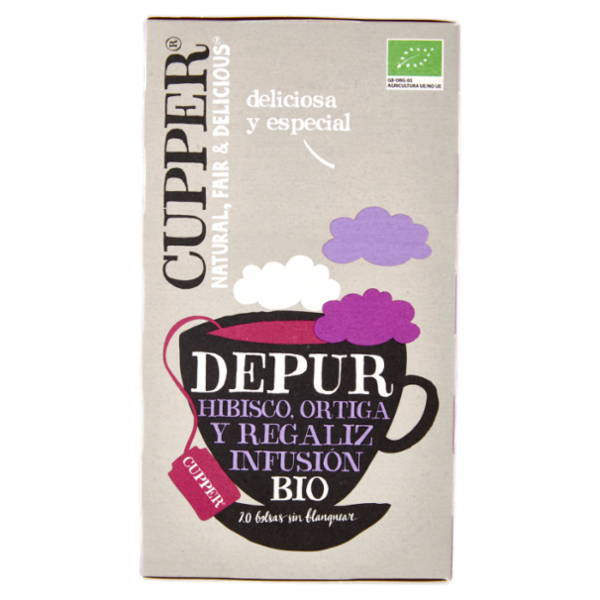 CUPPER Depur Infuso Biologico con Ibisco, Ortica e Liquirizia, Tisana Depurativa, 20 Bustine 40 g