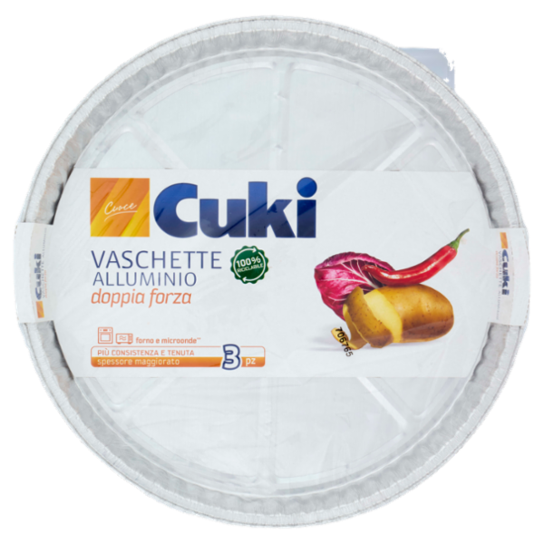 Cuki Cuoce Vaschette Alluminio doppia forza 3 pz