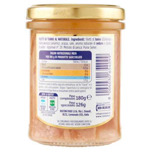 Rio mare Filetti di Tonno al Naturale 180 g