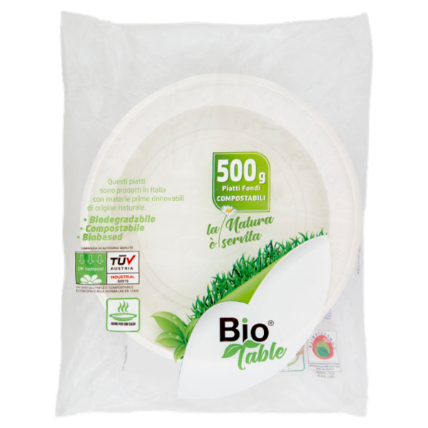 Bio Table Piatti Fondi Compostabili 500 g