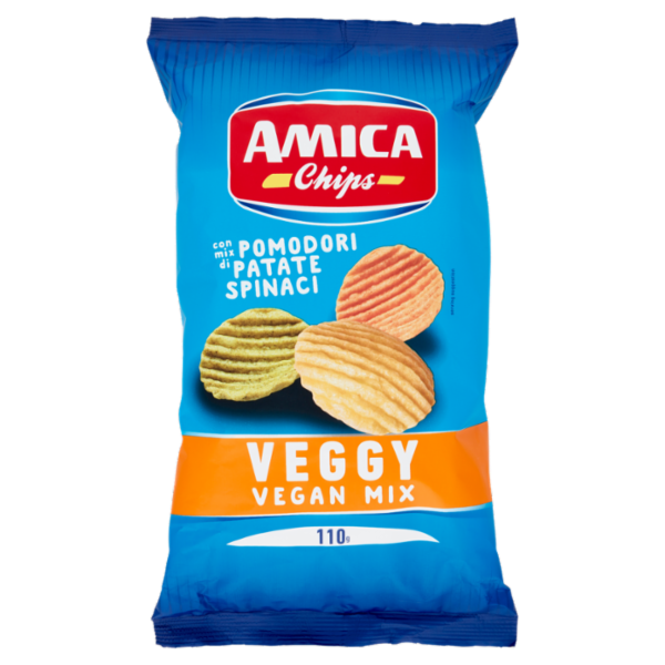 Amica Chips Veggy Vegan Mix con mix di Pomodori Patate Spinaci 110 g