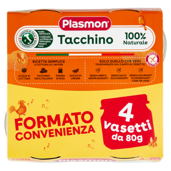 Plasmon Omogeneizzato Tacchino con cereale 4 x 80 g