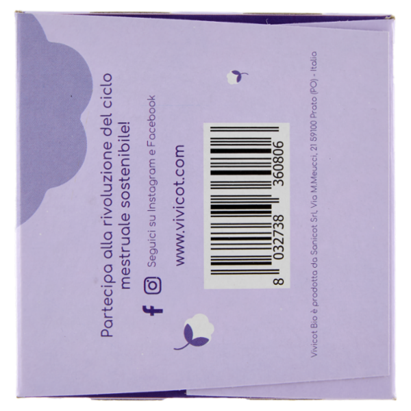 Vivicot Bio Assorbenti giorno compostabili con Ali Ripiegati in Bustina 14 pz