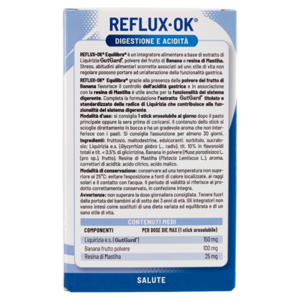 equilibra Reflux Ok Digestione e Acidità 14 Stickpack Orosolubili 21 g