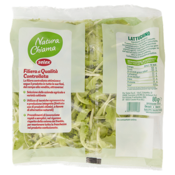 Selex Natura Chiama Lattughino Lavato e Pronto per il Consumo 80 g