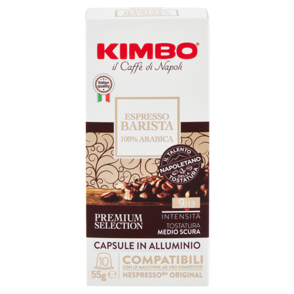 Kimbo Espresso Barista Capsule in Alluminio Compatibili con le Macchine Nespresso Original* 10x5,5 g