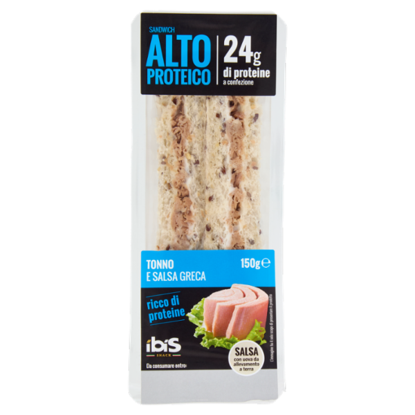 ibis Snack Sandwich Alto Proteico Tonno e Salsa Greca 150 g