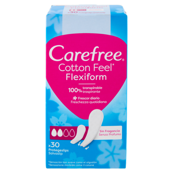 Carefree Cotton Feel* Flexiform Senza Profumo Salvaslip 30 pz