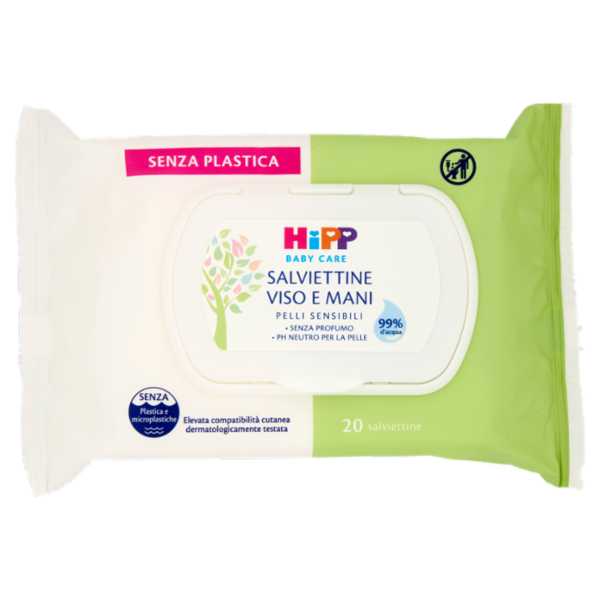 Hipp Baby Care Salviettine Viso e Mani Pelli Sensibili 20 pz