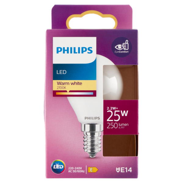Philips Led sfera vetro 25W E14 2700K