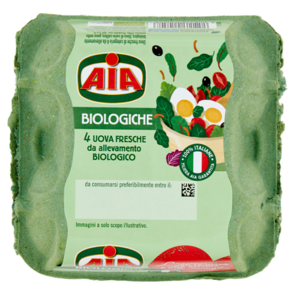 Aia Biologiche 4 Uova Fresche da allevamento Biologico 220 g