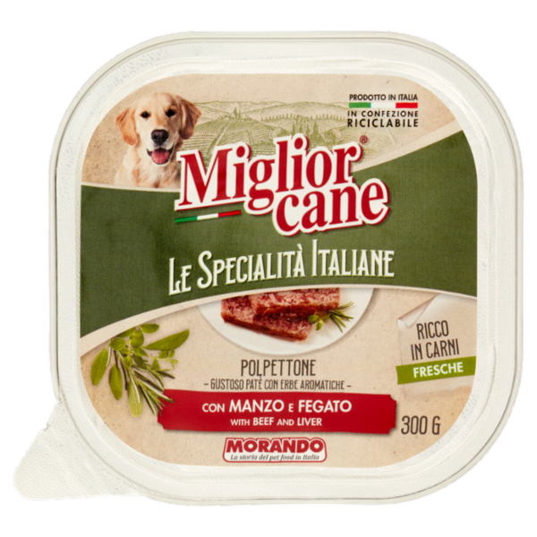 Migliorcane Le Specialità Italiane Polpettone con Manzo e Fegato 300 G