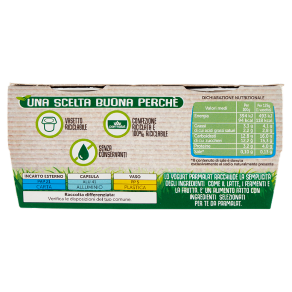 parmalat Yogurt Intero all'Albicocca Vellutato 2 x 125 g
