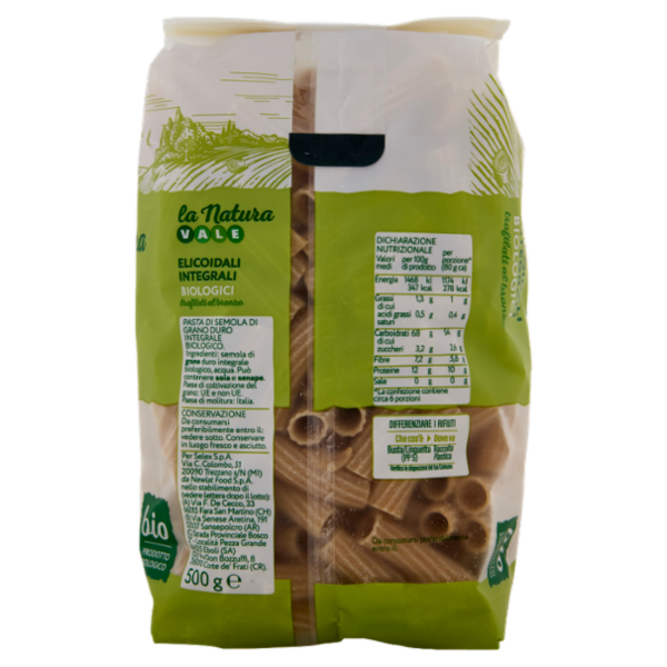 Vale La Natura Pasta di Semola Integrale Elicoidali Biologici 500 g