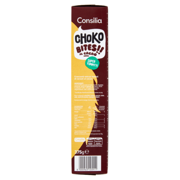 Consilia Choko Bites Palline di Cereali al Cacao 375 g