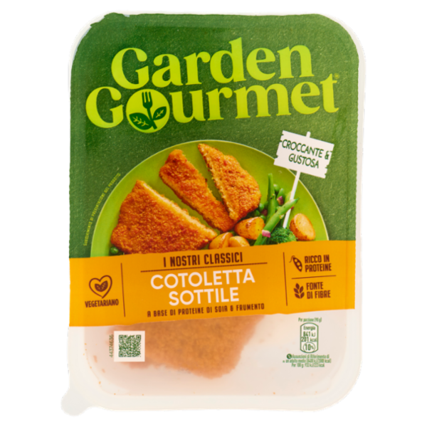 GARDEN GOURMET Cotoletta Sottile Vegetariana di Soia e Frumento 2 pezzi 180g