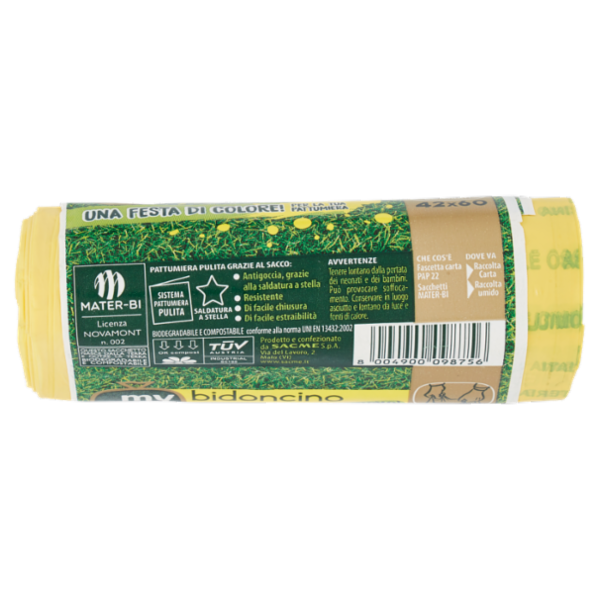 my Sac eco Umido bidoncino Più Grande Biodegradabili e Compostabili 42x60 Sacchi 15 pz