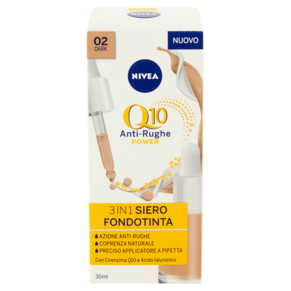Nivea Q10 Anti-Rughe Power 3in1 Siero Fondotinta 02 Dark 30 ml