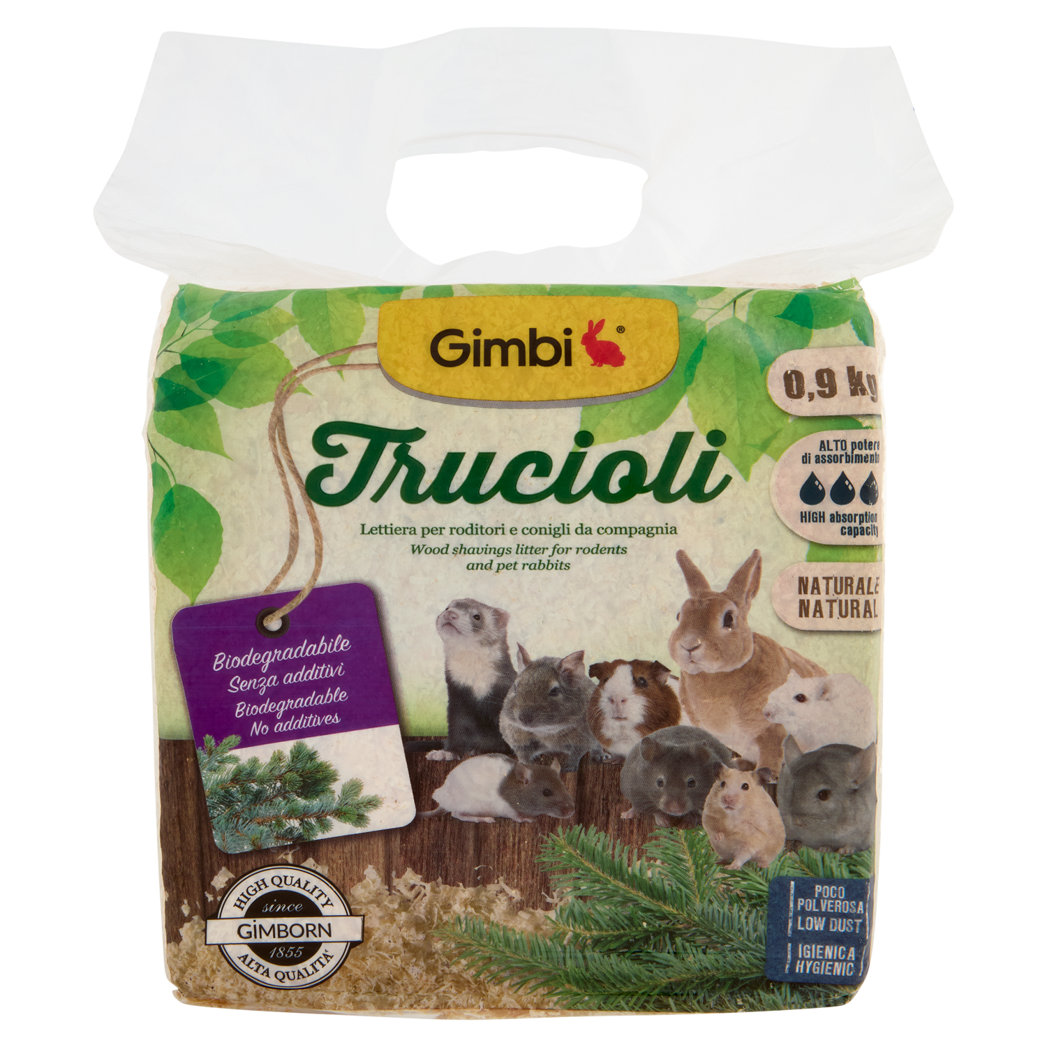 Gimbi Trucioli Lettiera Per Roditori e Conigli Da Compagnia 0,9 Kg