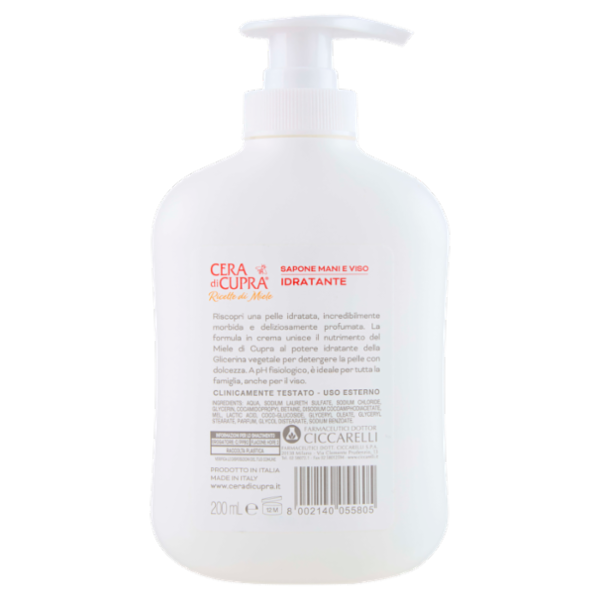 Cera di Cupra Ricette di Miele Sapone Mani e Viso Idratante 200 mL