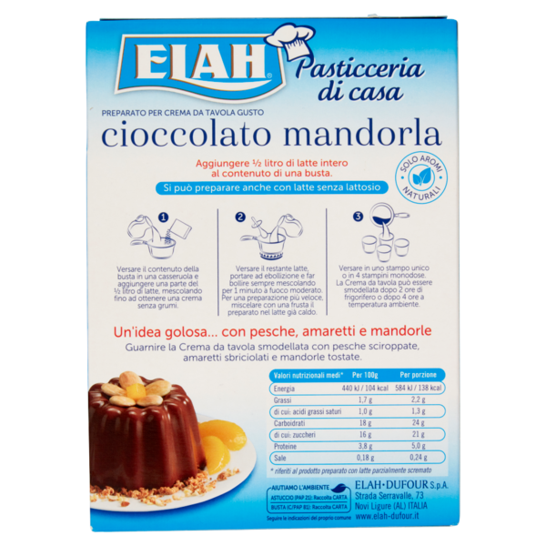 Elah Preparato per Crema da Tavola Gusto cioccolato mandorla 80 g