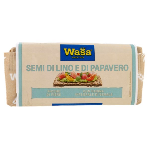 Wasa Chruncy Twist Cracker con Farina Integrale di Segale e Semi di Lino e Papavero 245g