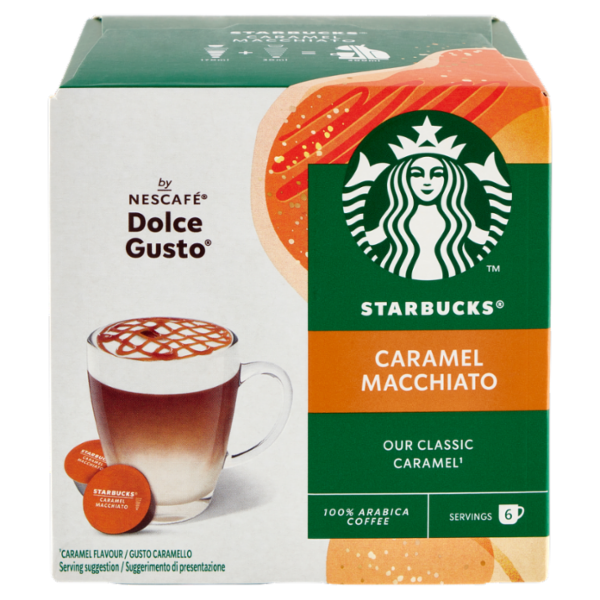STARBUCKS Caramel Macchiato by Nescafé Dolce Gusto Latte Caramello e Caffè 12 Capsule 127,8 g