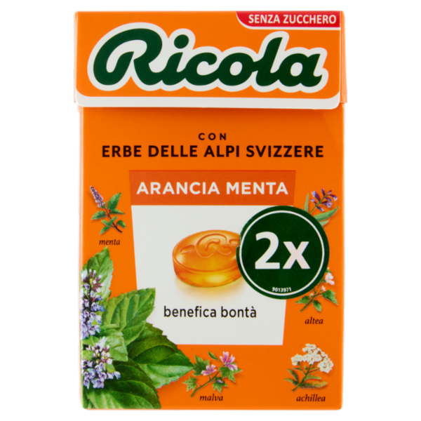 Ricola Arancia Menta Senza Zucchero 2 x 50 g