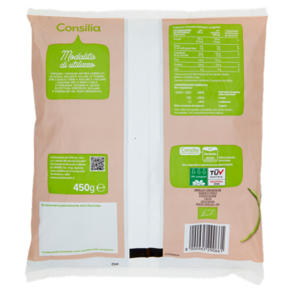 Consilia Fagiolini Finissimi Biologici Surgelati 450 g