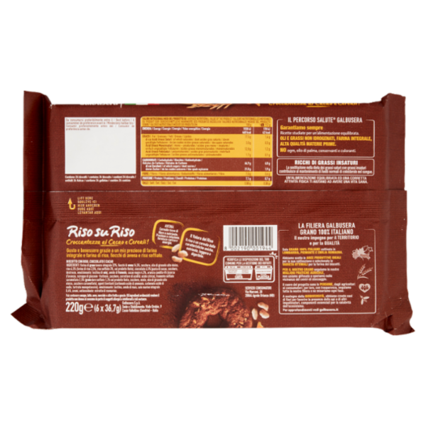 Galbusera RisosuRiso Croccantezza al Cacao e Cereali! 6 x 36,7 g