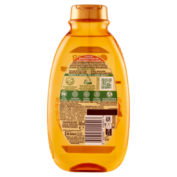 Garnier Ultra Dolce Shampoo Meraviglioso all'olio d'argan e di camelia per capelli secchi, 300 ml