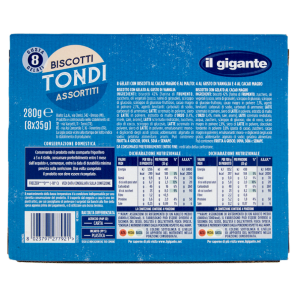 IL GIGANTE Biscotti Tondi Assortiti 8 x 35 g