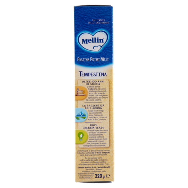 MELLIN Pastina 100% Naturale Tempestina con farina Grano Tenero 320 g