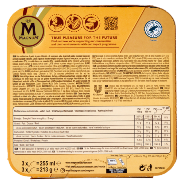 Magnum Double Gold Caramel Billionaire 3 x 71 g