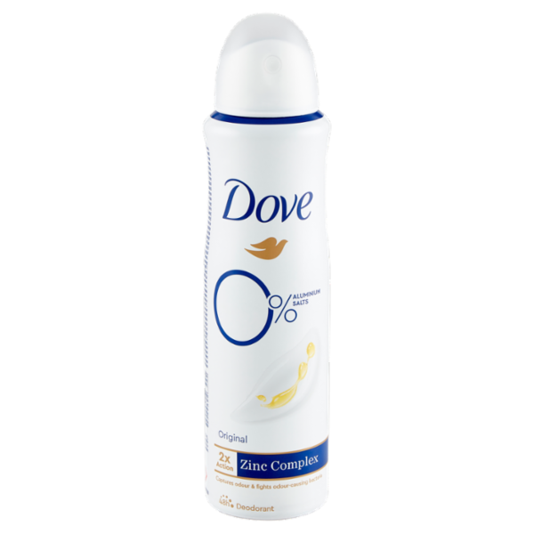Dove 0% Aluminium Salts Original Deodorant 150 ml