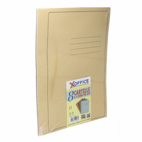 CARTELLA PORTADOCUMENTI A 3 LEMBI PER ATTI CONFEZIONE DA 8 PEZZI