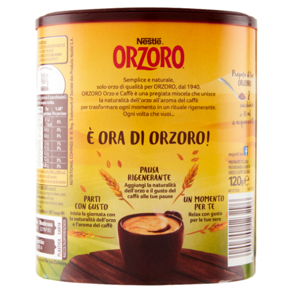 NESTLÉ ORZORO Orzo e Caffè Solubile barattolo 120 g