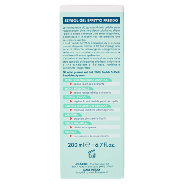 Seysol Body & Beauty Gel Effetto Freddo Contro gli Inestetismi della Cellulite 200ml